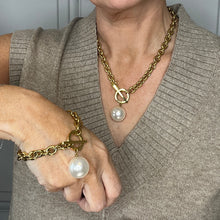 Load image into Gallery viewer, Silver Large Pearl Chain