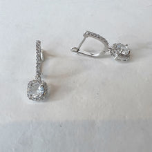 Load image into Gallery viewer, Drop Diamanté Earring with Pavè Surround