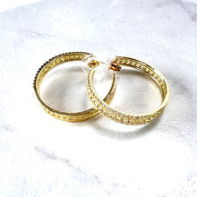 Load image into Gallery viewer, Gold Fretwork Hoops