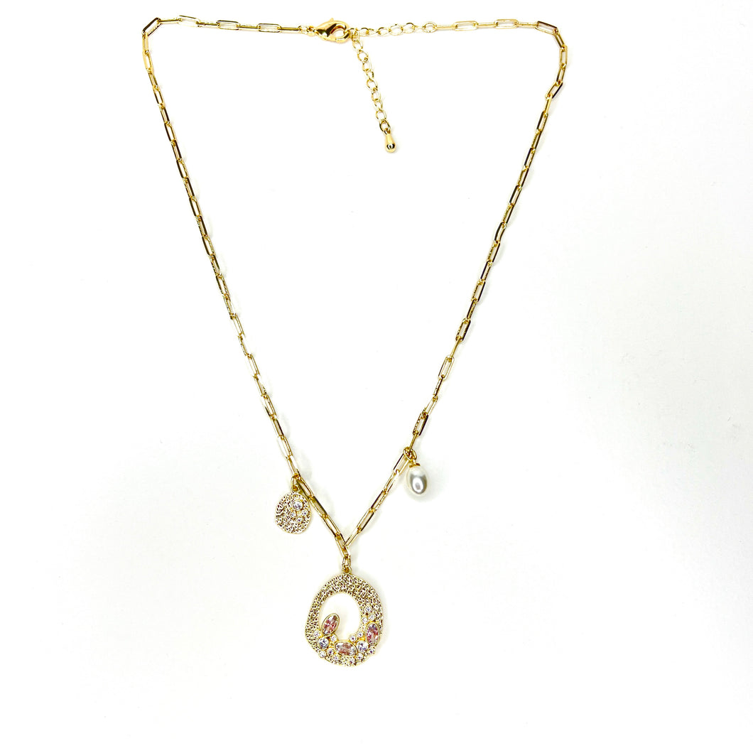 Pale Gold Charm Necklace