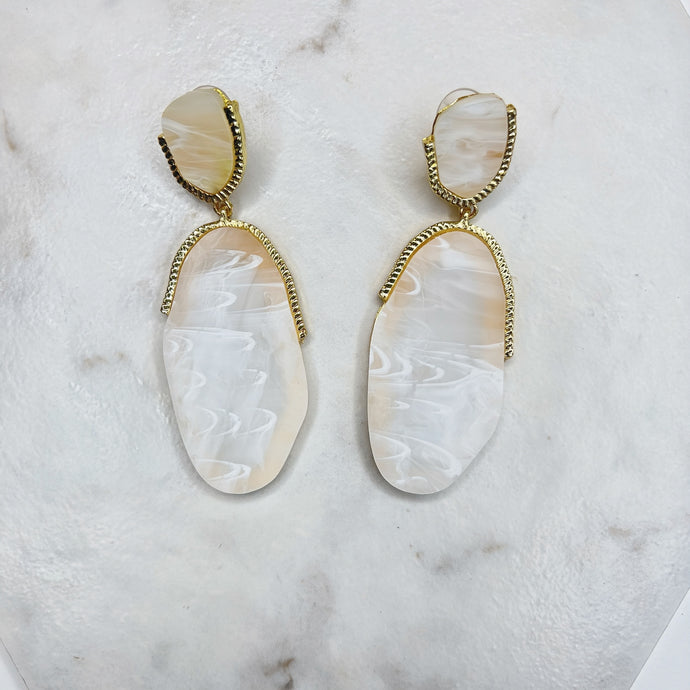 Cream Resin Earrings