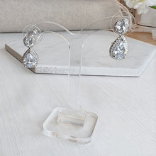 Load image into Gallery viewer, Silver Pear Drop Earrings