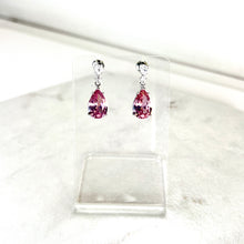 Load image into Gallery viewer, Delicate Blue Stone &amp; Diamanté Drop Earrings