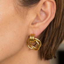 Load image into Gallery viewer, Triple Knot Gold Earrings