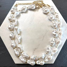 Load image into Gallery viewer, Double Strand Baroque Pearl Necklace