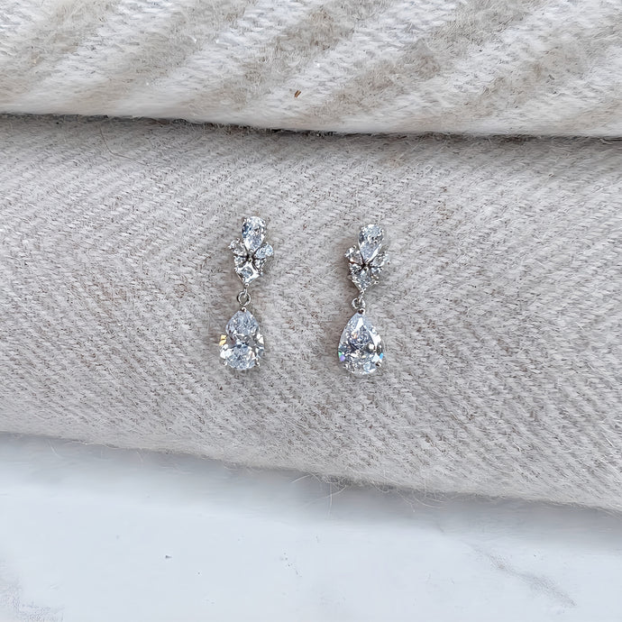 Diamanté Pear Drop Earrings