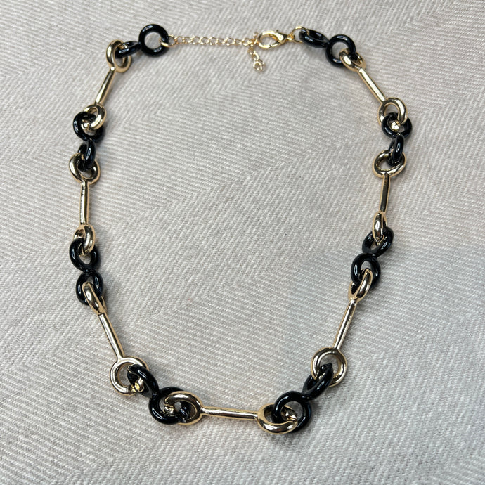 Black & Gold Knot Necklace