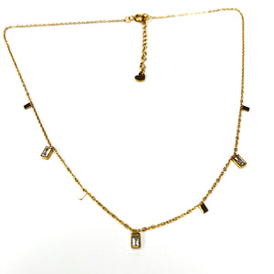 Small Rectangular Drop Necklace