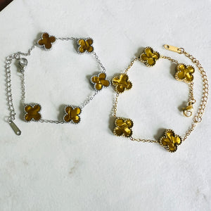 Dappled Gold Clover Pendant