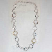 Load image into Gallery viewer, Long Gold &amp; Silver Circles Necklace