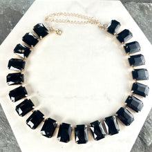 Load image into Gallery viewer, Black Rectangular Stone Necklace