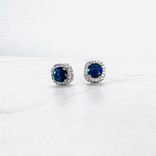 Load image into Gallery viewer, Small Sapphire Blue Studs