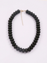 Load image into Gallery viewer, Oval Black Bead Necklace