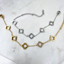 Load image into Gallery viewer, Open Diamanté Clover Bracelet