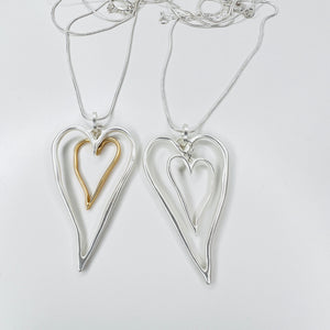 Long Double Heart Necklace