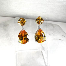 Load image into Gallery viewer, Deep Citrine Coloured Drop Earrings