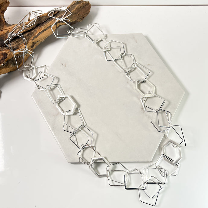 Abstract Silver Necklace