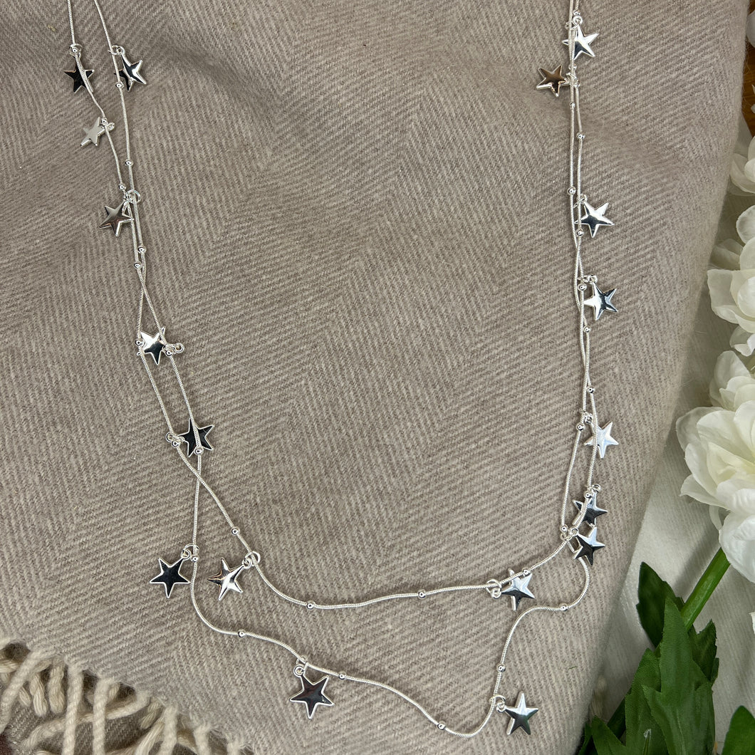 Double Strand Small Star Necklace