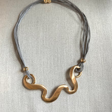 Load image into Gallery viewer, Gold Squiggle Necklace with Magnetic Fastening