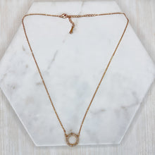 Load image into Gallery viewer, Gold Diamanté Circle Necklace