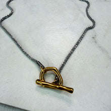 Load image into Gallery viewer, Textured Silver Chain With Gold Detail