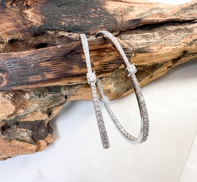 Oval Diamanté Hoops