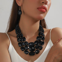 Load image into Gallery viewer, Black Triple Strand Necklace