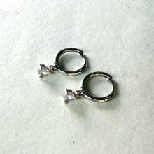 Load image into Gallery viewer, Tiny Drop Stone Huggie Hoops