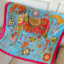 Load image into Gallery viewer, Blue &amp; Pink Equestrian Scarf