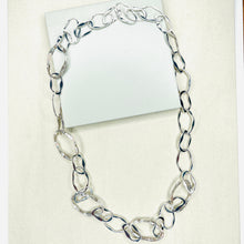 Load image into Gallery viewer, Long Silver Necklace with Acrylic Inserts
