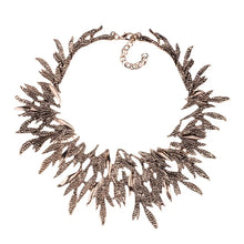 Load image into Gallery viewer, Dark Gold Feather Necklace
