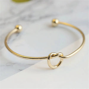 Lucky Knot Bangle in Gold & Silver