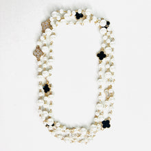 Load image into Gallery viewer, Versatile Black &amp; White Enamel Clover Necklace