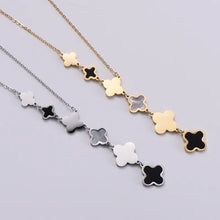 Load image into Gallery viewer, Silver Clover Drop Necklace