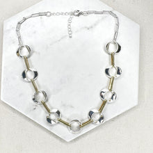 Load image into Gallery viewer, Gold &amp; Silver Angled Links Necklace