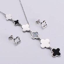 Load image into Gallery viewer, Silver Clover Drop Necklace