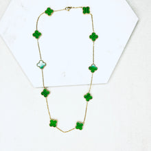 Load image into Gallery viewer, Crimped Edge Green Clover necklace