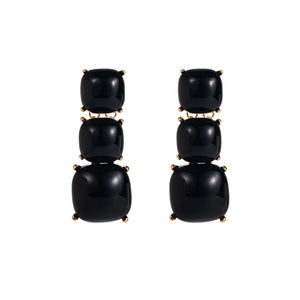 Black Triple Drop Earrings