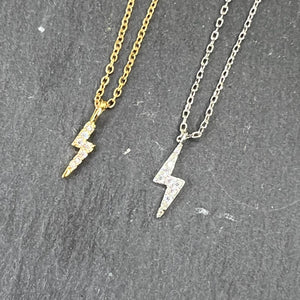 Solid Lightning Pendant in Gold & Silver