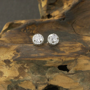 Small Round Halo Studs