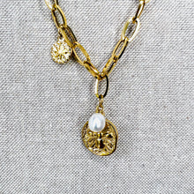 Load image into Gallery viewer, Pearl &amp; Bee Charm Necklace