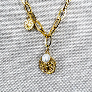 Pearl & Bee Charm Necklace