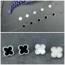 Load image into Gallery viewer, Silver Clover Earrings