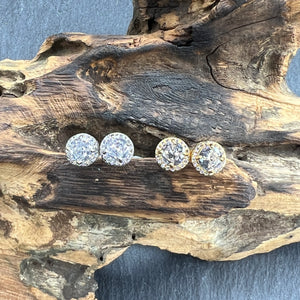 Small Round Halo Studs