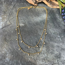 Load image into Gallery viewer, Gold Diamond Drop Necklace