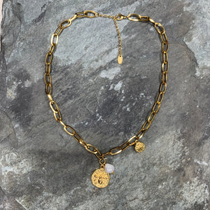 Pearl & Bee Charm Necklace
