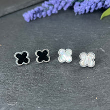 Load image into Gallery viewer, Silver Clover Earrings