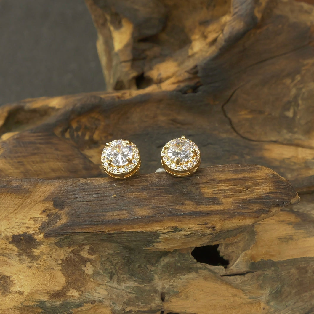 Small Round Halo Studs