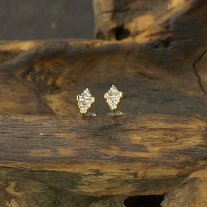 Small Graduated Baguette Studs