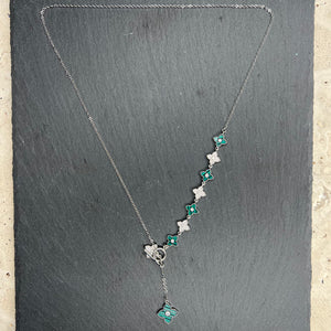 Silver Blossom Lariat Necklace